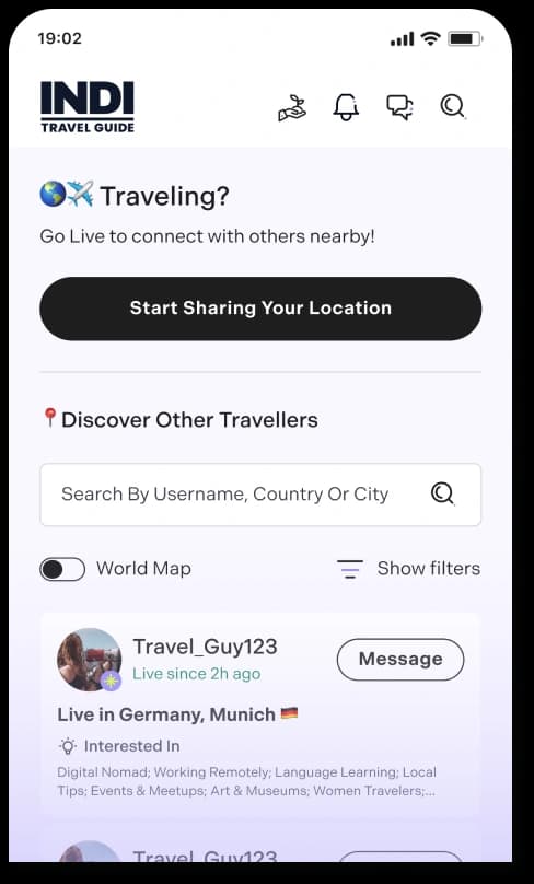 Journey day top bar navigation